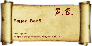 Payer Benő névjegykártya